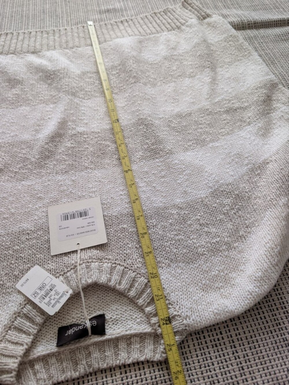 NWT Eskandar Oversize Striped Pullover Sweater 61% Cotton 39% Linen O/S - Picture 4 of 6